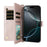 For iPhone 16 Pro Wallet Case with Shoulder / Wrist Strap Leather Phone Cover Stand - Pink - 2