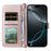 For iPhone 16 Pro Max Wallet Case with Shoulder / Wrist Strap Leather Phone Cover Stand - Pink - 3