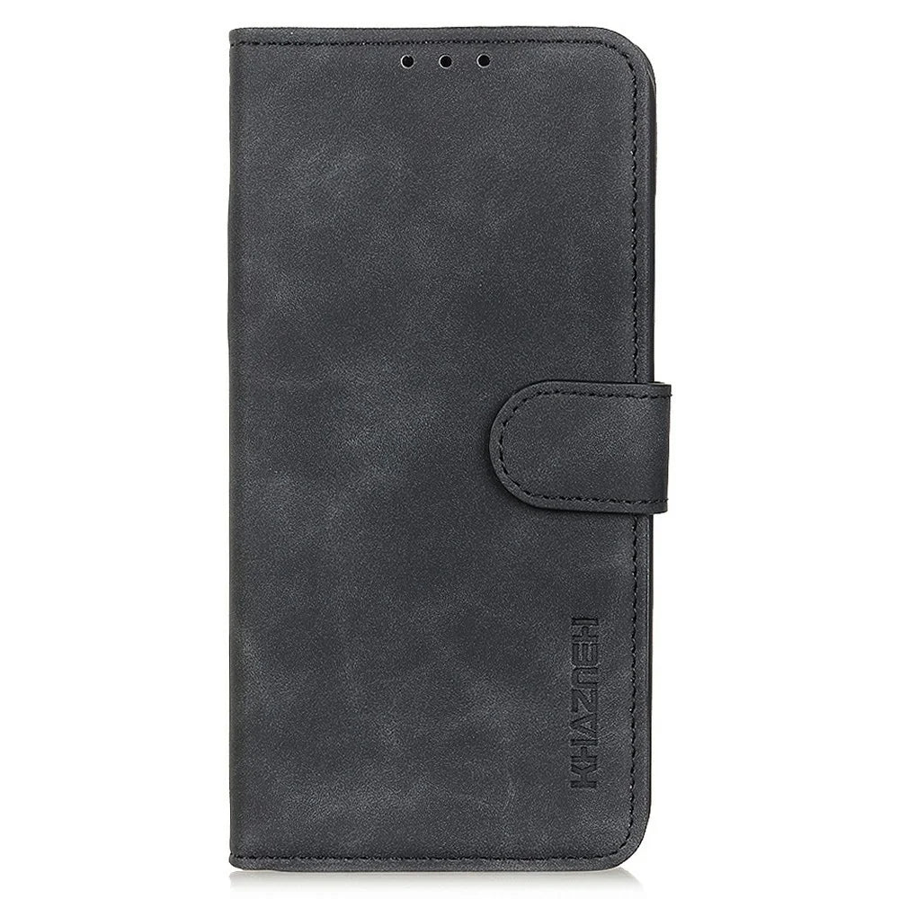 KHAZNEH For Samsung Galaxy A36 5G Case PU Leather Retro Texture Phone Cover - Black - 7