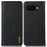 KHAZNEH For Google Pixel 9a Case Genuine Cow Leather Wallet Phone Cover Nappa Texture - Black - 1