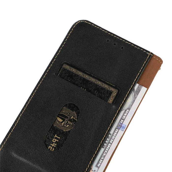KHAZNEH For Google Pixel 9a Case Genuine Cow Leather Wallet Phone Cover Nappa Texture - Black - 5