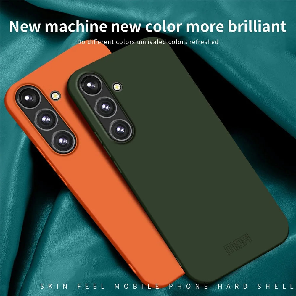 MOFI JK Qin Series For Samsung Galaxy S24 FE Case TPU+Acrylic Phone Cover Skin Touch Feeling - Orange - 3