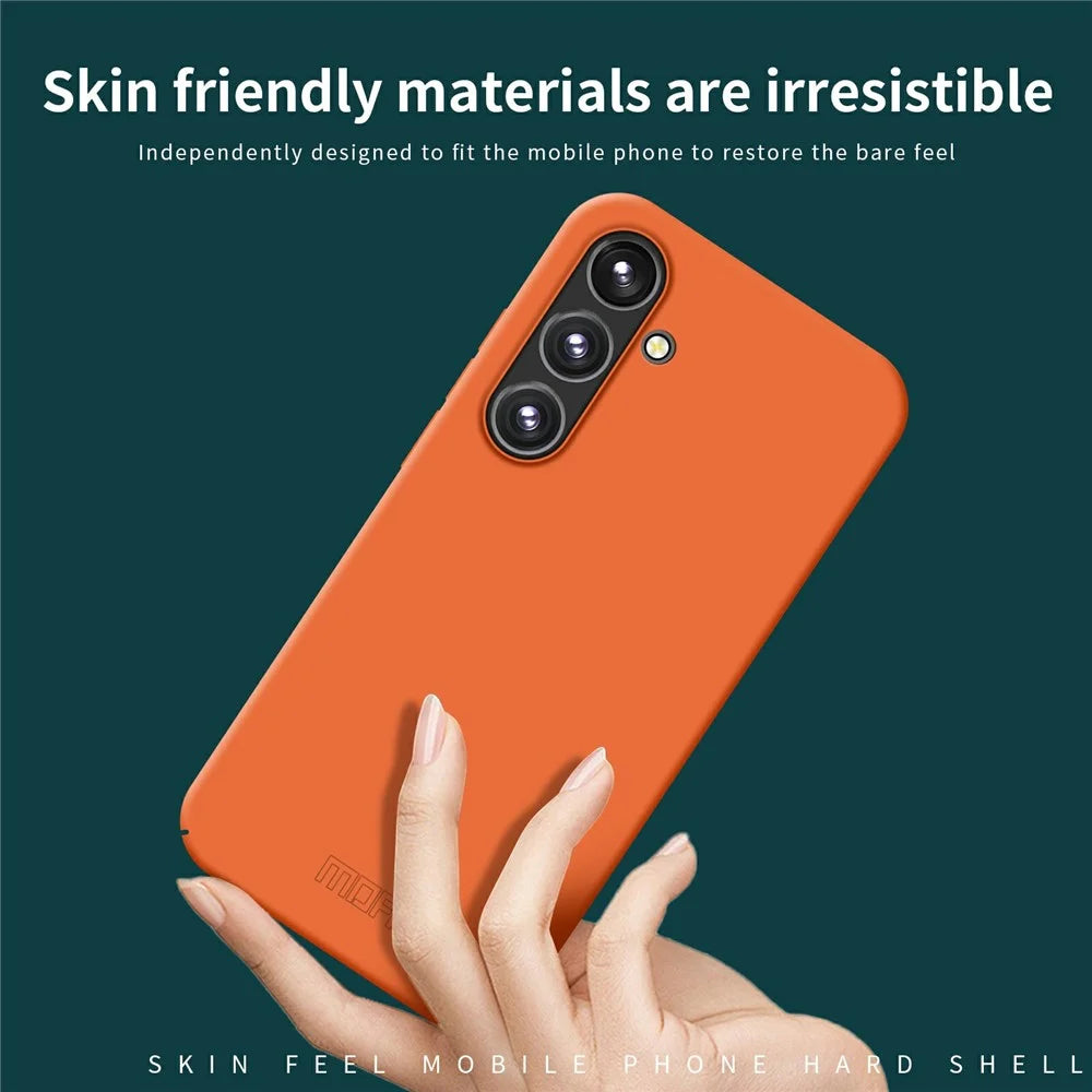 MOFI JK Qin Series For Samsung Galaxy S24 FE Case TPU+Acrylic Phone Cover Skin Touch Feeling - Orange - 6