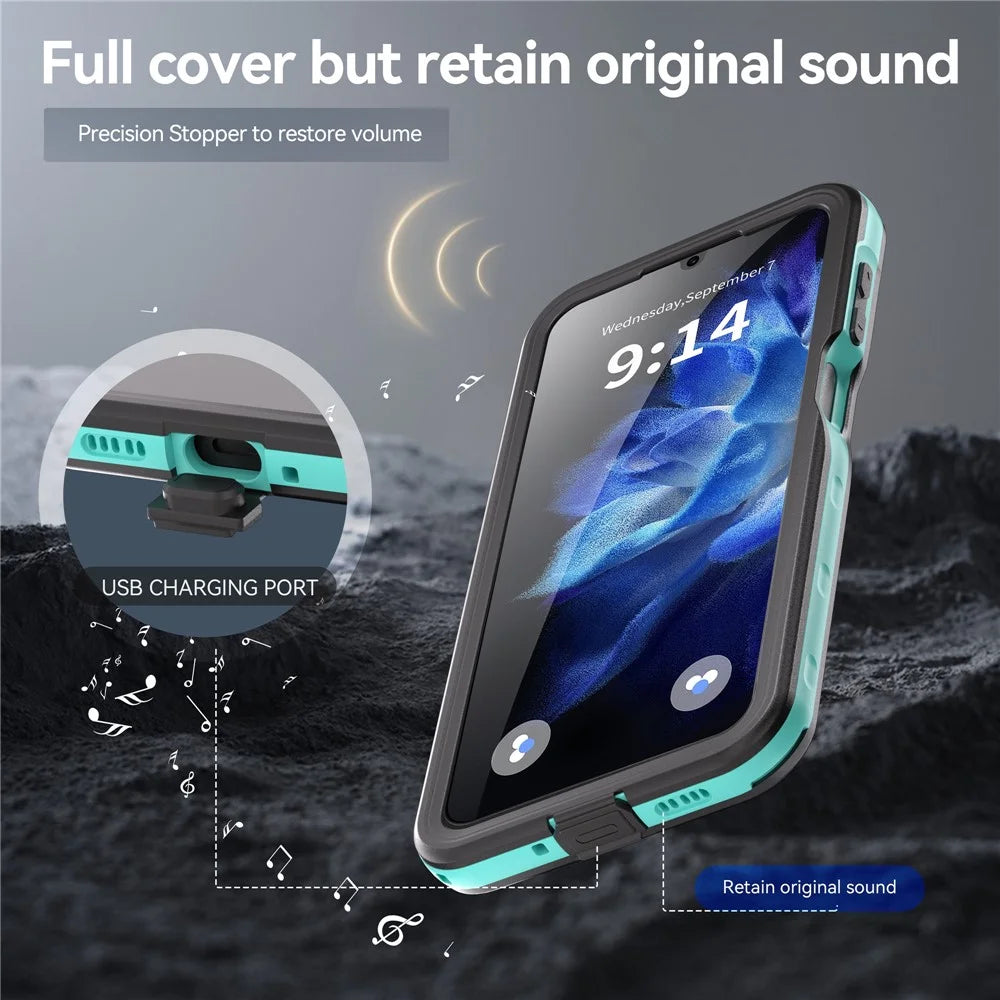 REDPEPPER For Samsung Galaxy A16 5G / 4G Case IP68 Waterproof PC+TPU Phone Cover - Blue - 3