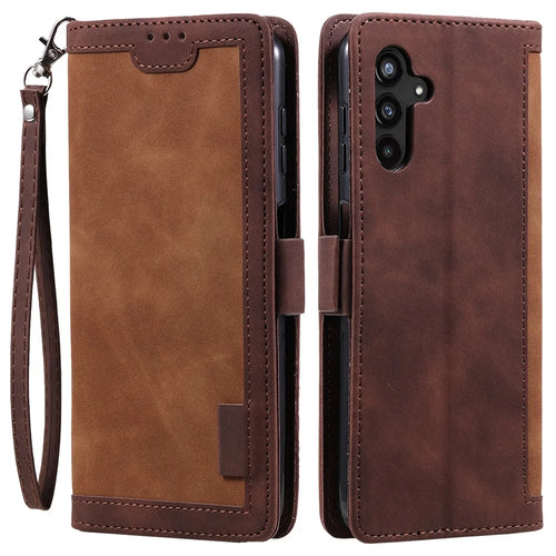For Samsung Galaxy A56 5G Wallet Case RFID Blocking Stand Leather Phone Cover - Brown - 1