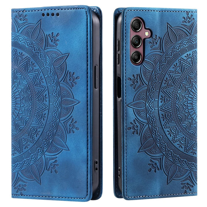 Style-010 For Samsung Galaxy A56 5G Case Magnetic Closing Leather Phone Cover Pattern Imprinted - Blue - 1