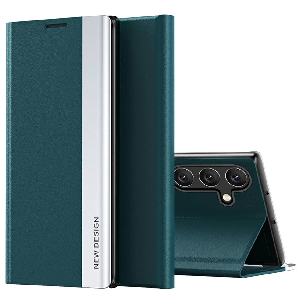 For Samsung Galaxy A36 5G Case Anti-Drop Leather Phone Cover with Stand - Green - 1