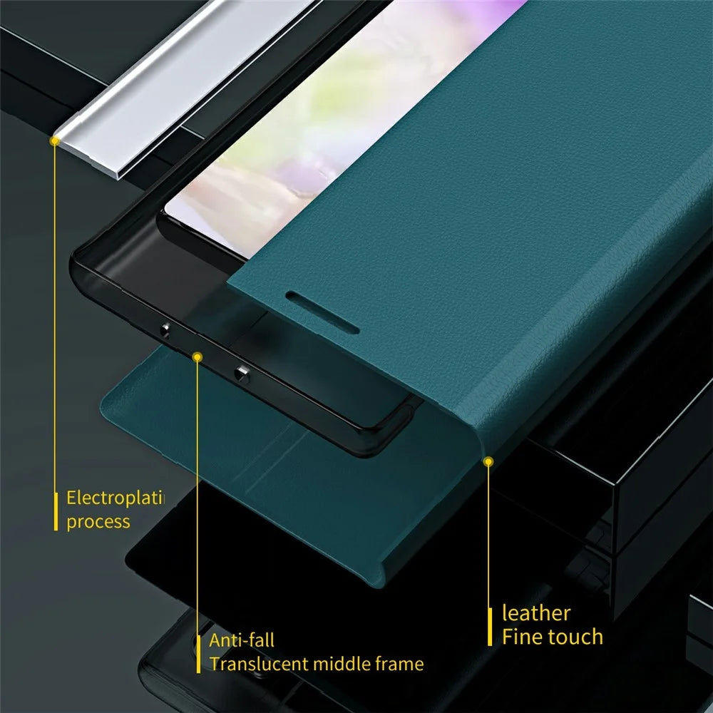For Samsung Galaxy A36 5G Case Anti-Drop Leather Phone Cover with Stand - Green - 2