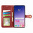 For Samsung Galaxy S25+ Case Leather Phone Case Wallet Stand Cover with Wrist Strap - Red - 5
