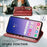 For Samsung Galaxy S25+ Case Leather Phone Case Wallet Stand Cover with Wrist Strap - Red - 6