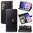For Samsung Galaxy S25 Case Leather Phone Case Wallet Stand Cover with Wrist Strap - Black - 2