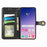 For Samsung Galaxy S25 Case Leather Phone Case Wallet Stand Cover with Wrist Strap - Black - 3