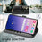 For Samsung Galaxy S25 Case Leather Phone Case Wallet Stand Cover with Wrist Strap - Black - 4