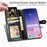 For Samsung Galaxy S25 Case Leather Phone Case Wallet Stand Cover with Wrist Strap - Black - 5