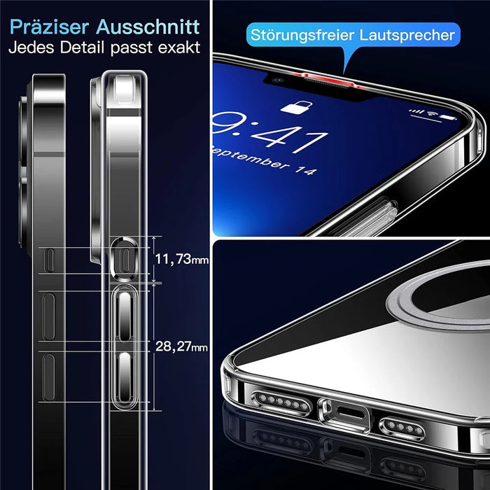 For iPhone 16 Pro Max Phone Case Compatible with MagSafe TPU+PC Clear Back Cover - 7