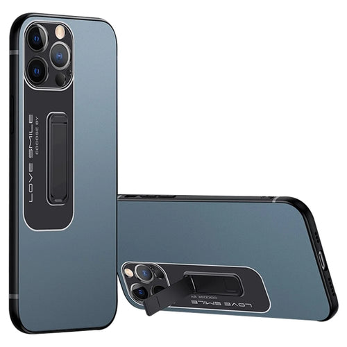Matte Phone Case for iPhone 14 Pro Max, Soft TPU + Hard PC Phone Cover with Hidden Kickstand - Blue - 1