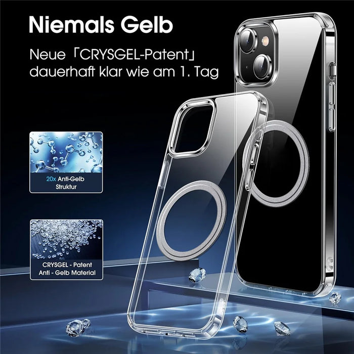 For iPhone 13 Phone Case Compatible with MagSafe TPU+PC Clear Back Cover - 3