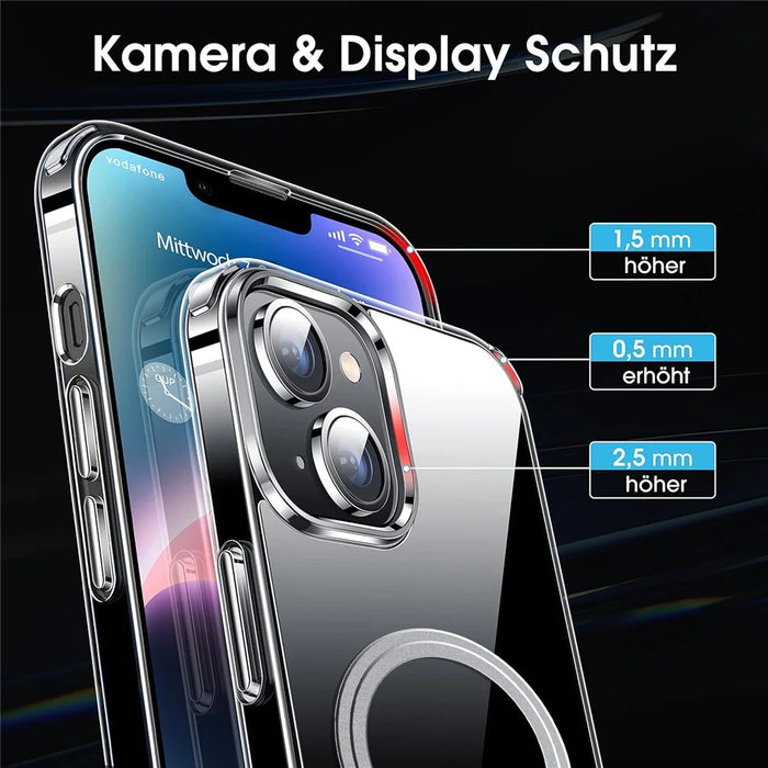 For iPhone 13 Phone Case Compatible with MagSafe TPU+PC Clear Back Cover - 5