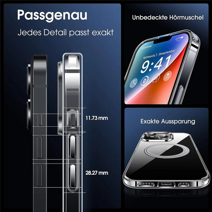 For iPhone 13 Phone Case Compatible with MagSafe TPU+PC Clear Back Cover - 7