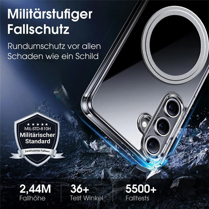 For Samsung Galaxy S25 Phone Magnetic Case TPU+PC Clear Back Cover - 5