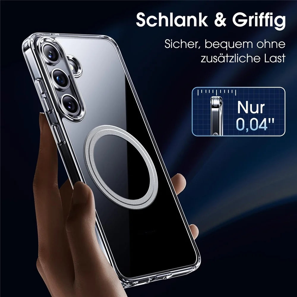 For Samsung Galaxy S25+ Phone Magnetic Case TPU+PC Clear Back Cover - 4