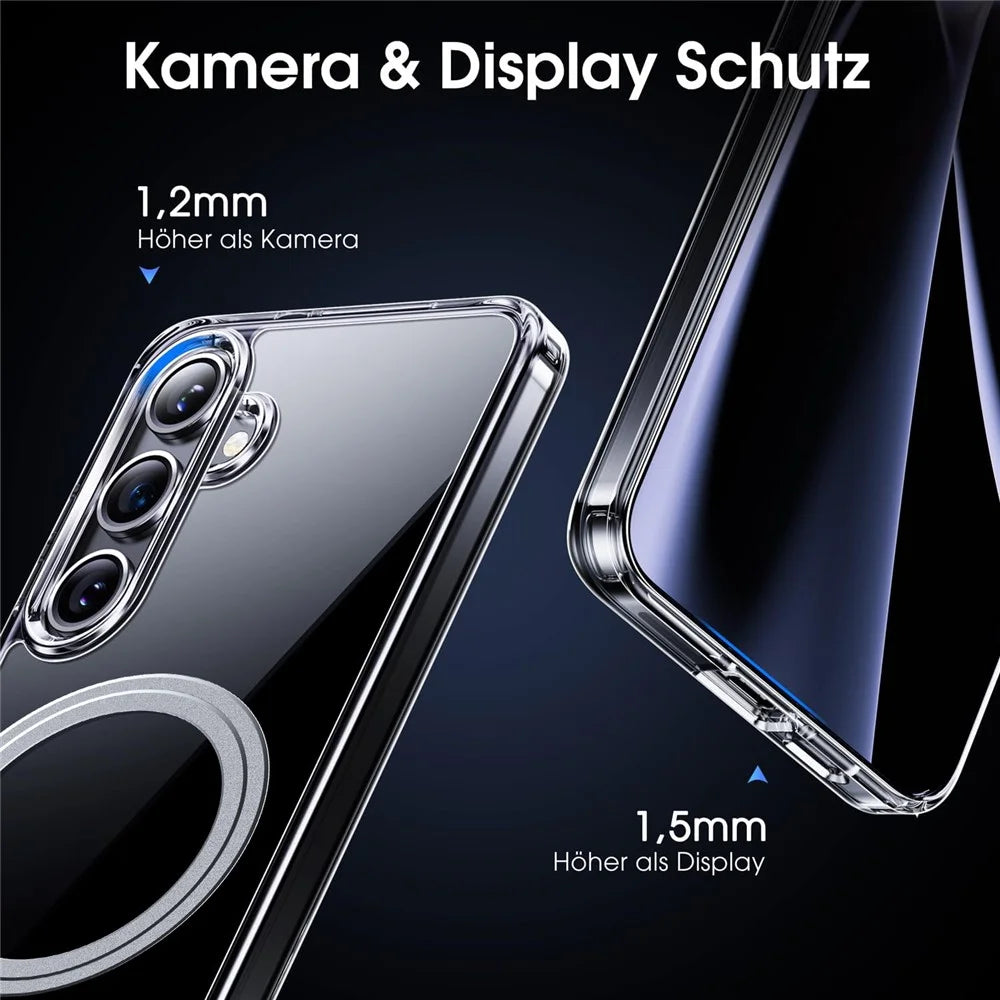 For Samsung Galaxy S24 Phone Magnetic Case TPU+PC Clear Back Cover - 5