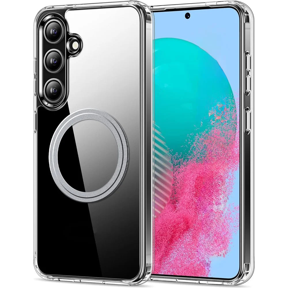 For Samsung Galaxy S23 FE Phone Magnetic Case TPU+PC Clear Back Cover - 1