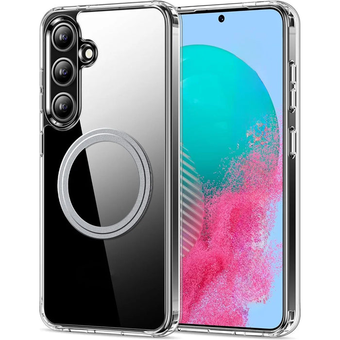 For Samsung Galaxy S23 FE Phone Magnetic Case TPU+PC Clear Back Cover - 1