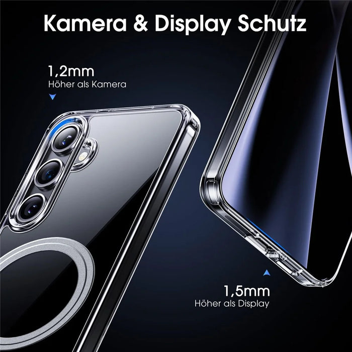 For Samsung Galaxy S23 FE Phone Magnetic Case TPU+PC Clear Back Cover - 5
