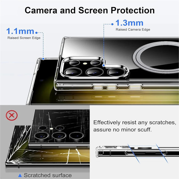 For Samsung Galaxy S23 Ultra Phone Case Magnetic Case TPU+PC Clear Back Cover - 7