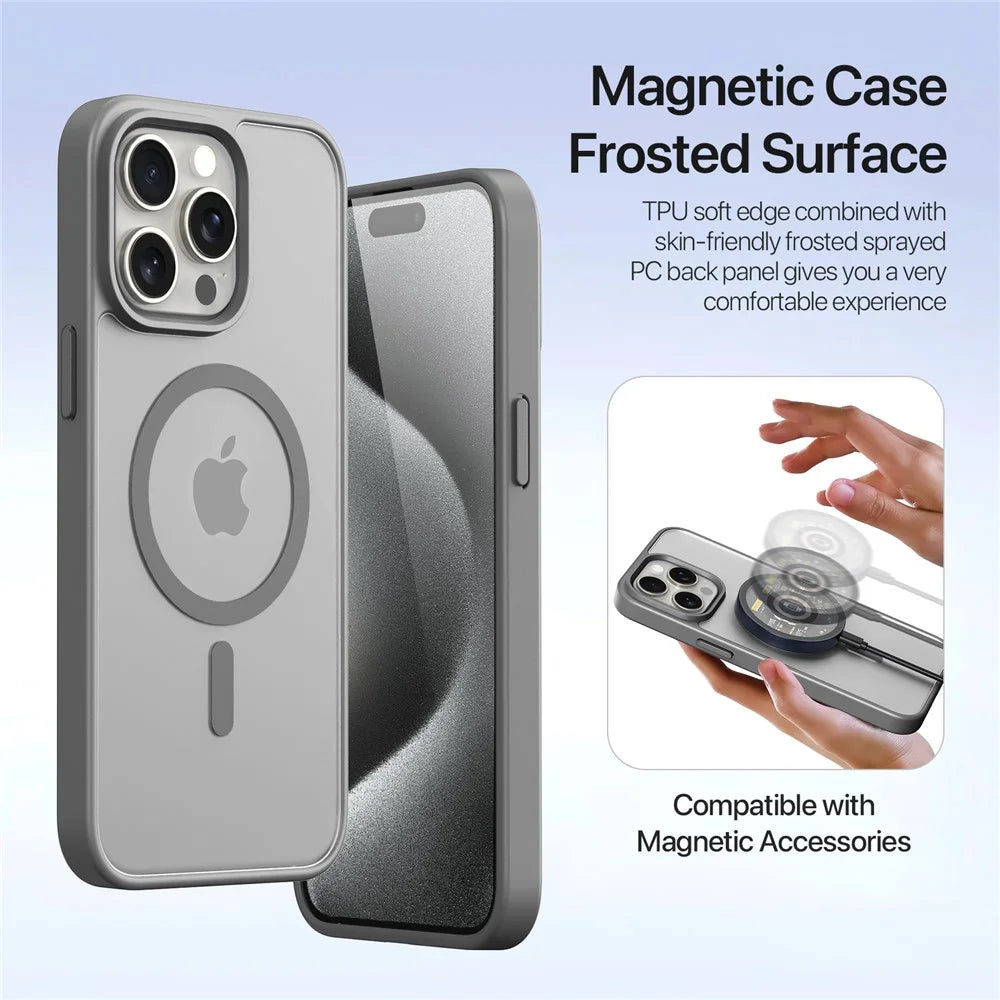DUX DUCIS For iPhone 15 Pro Max Case  Lawa Series Detachable Magnetic Cowhide Leather Cover Zipper Wallet - Grey - 6
