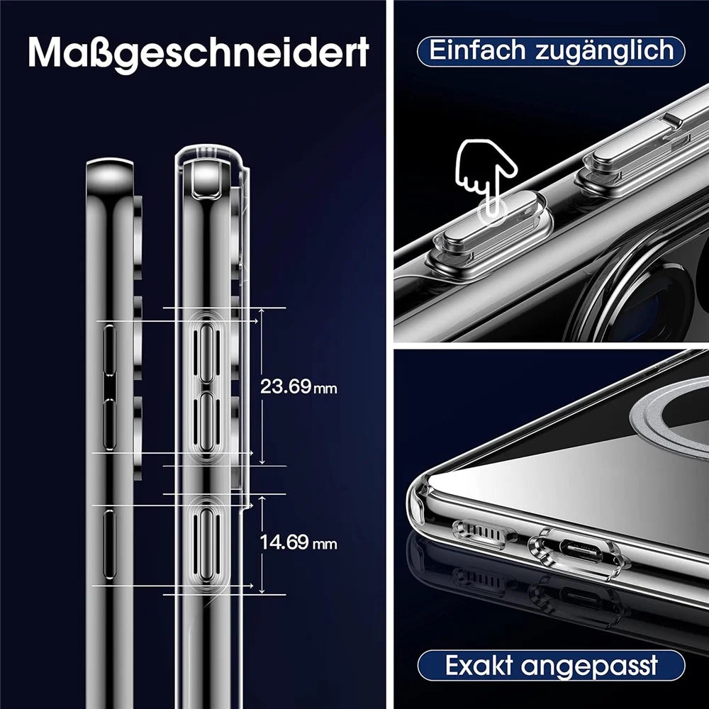 For Samsung Galaxy S23+ Phone Magnetic Case TPU+PC Clear Back Cover - 3