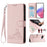 For Google Pixel 9a Case with Strap RFID Blocking Leather Wallet Phone Cover Cat Mouse Pattern - Pink - 1