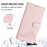 For Google Pixel 9a Case with Strap RFID Blocking Leather Wallet Phone Cover Cat Mouse Pattern - Pink - 6