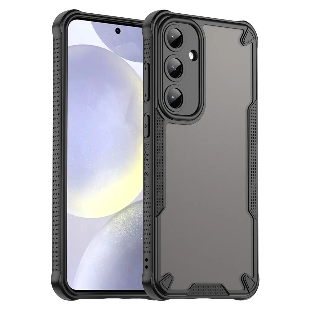 For Samsung Galaxy S25+ / S24+ Case PC+TPU Frosted Phone Back Cover - Black - 1