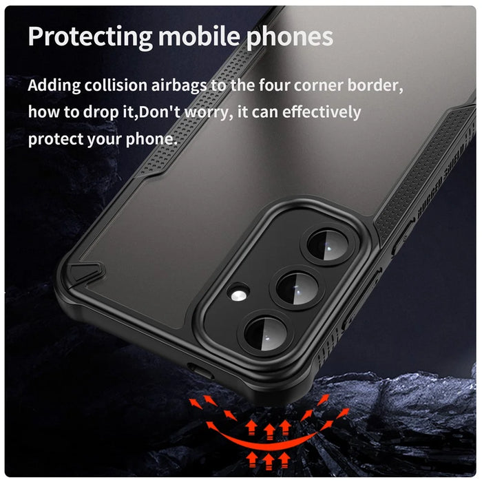 For Samsung Galaxy S25+ / S24+ Case PC+TPU Frosted Phone Back Cover - Black - 3