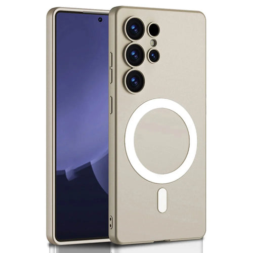 GKK For Samsung Galaxy S25 Ultra Magnetic Case Skin Touch TPU+PC Slim Phone Back Cover - Titanium Grey - 1