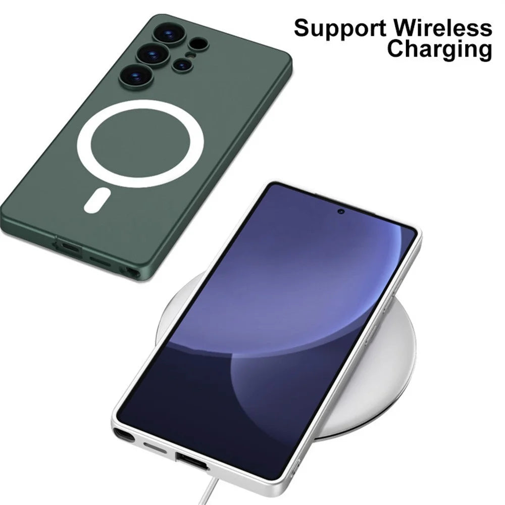 GKK For Samsung Galaxy S25 Ultra Magnetic Case Skin Touch TPU+PC Slim Phone Back Cover - Titanium Grey - 3