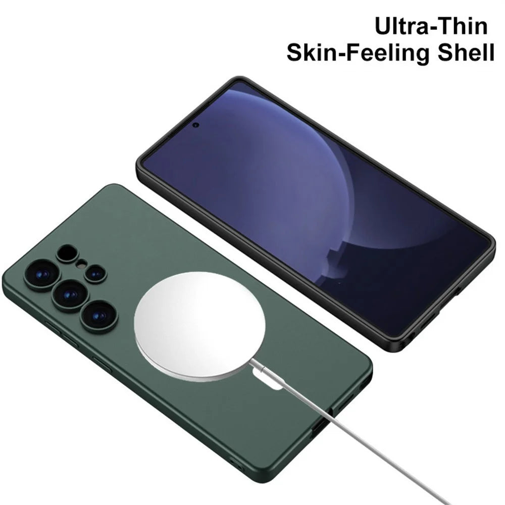 GKK For Samsung Galaxy S25 Ultra Magnetic Case Skin Touch TPU+PC Slim Phone Back Cover - Titanium Grey - 4