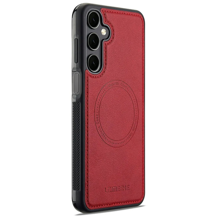 LC.IMEEKE For Samsung Galaxy S24+ Magnetic Case Leather+TPU Back Cover - Red - 2