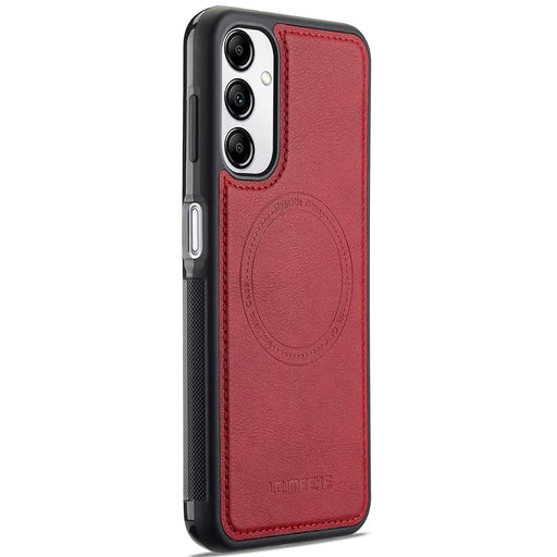LC.IMEEKE For Samsung Galaxy A14 4G / 5G Magnetic Case Magnetic Case Leather+TPU Back Cover - Red - 2