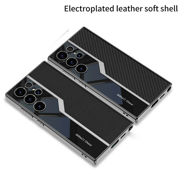 GKK For Samsung Galaxy S24 Ultra Case TPU+PC+PU Phone Back Cover Electroplating - Starlight - 7