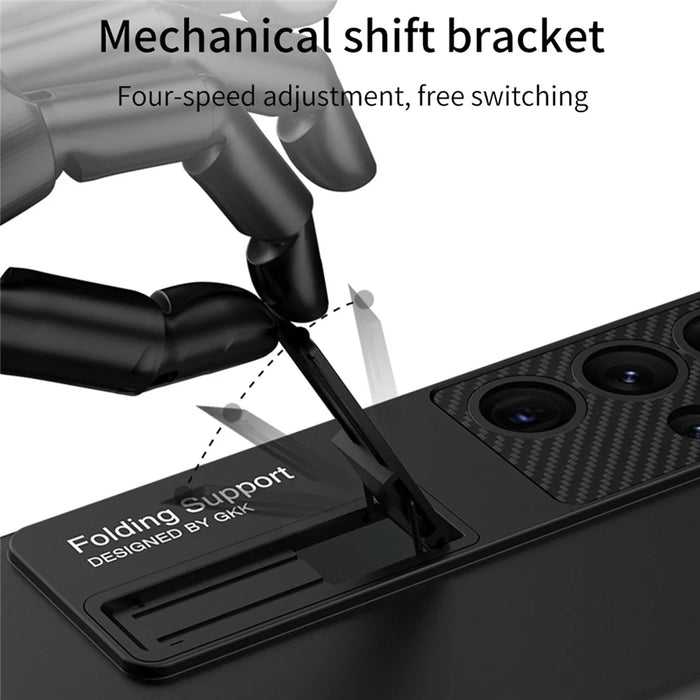GKK For Samsung Galaxy S24 Ultra Case Slim Kickstand PC Phone Back Cover - Black - 5