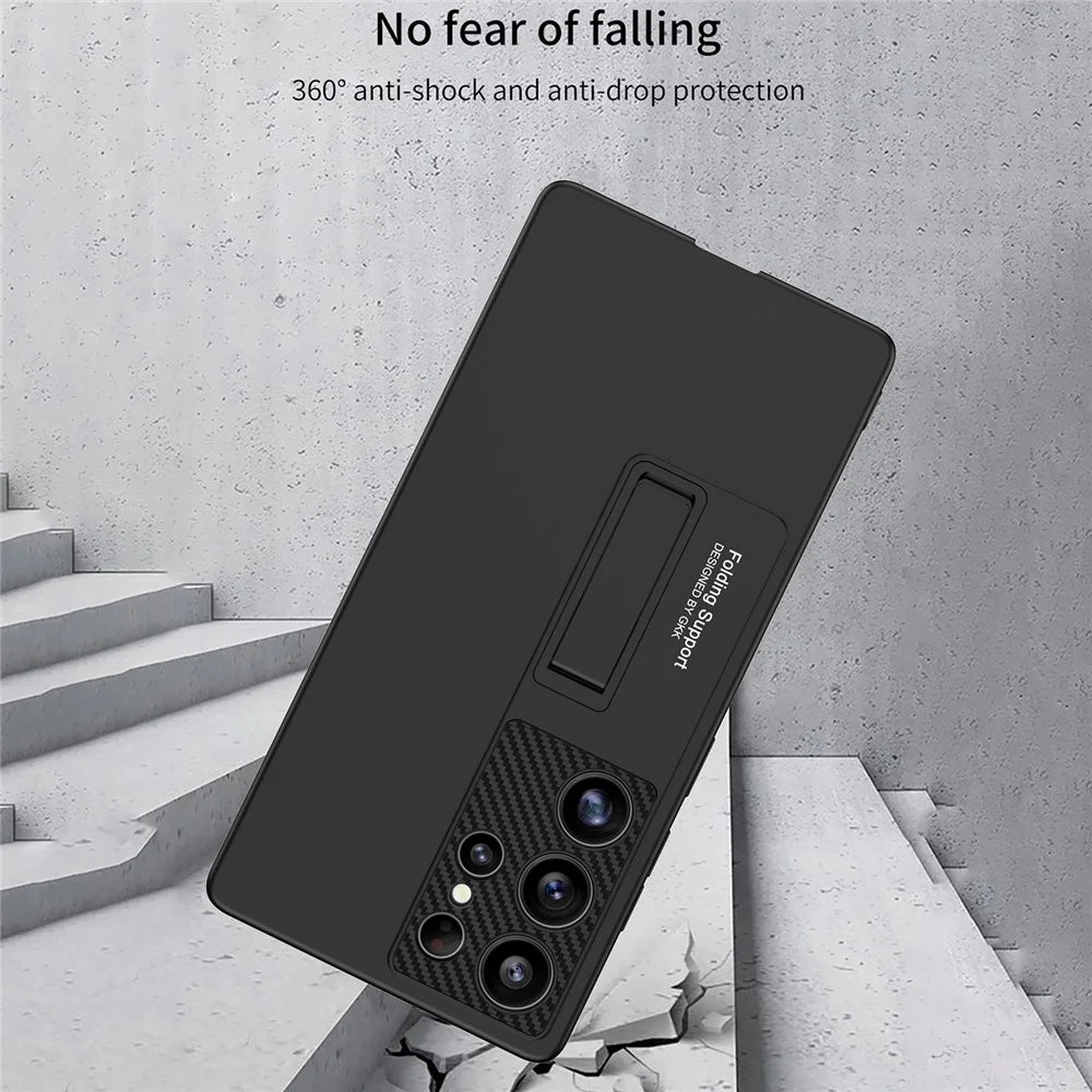 GKK For Samsung Galaxy S25 Ultra Case Slim Kickstand PC Phone Back Cover - Black - 7