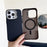 For iPhone 16 Pro Magnetic Case 600D Fine Carbon Fiber Texture Kickstand Phone Back Cover - Brown - 5