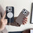 For iPhone 16 Pro Magnetic Case 600D Fine Carbon Fiber Texture Kickstand Phone Back Cover - Brown - 7