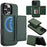 LC.IMEEKE L5 For iPhone 16 Pro Max Magnetic Phone Case Leather Back Cover with Detachable Card Holder - Green - 1