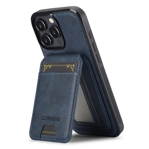 LC.IMEEKE L3 For iPhone 16 Pro Max Magnetic Case Detachable Card Holder Leather+TPU Mobile Cover - Blue - 2