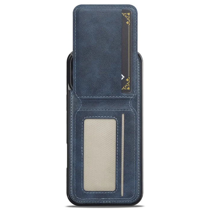 LC.IMEEKE L3 For iPhone 16 Pro Max Magnetic Case Detachable Card Holder Leather+TPU Mobile Cover - Blue - 4