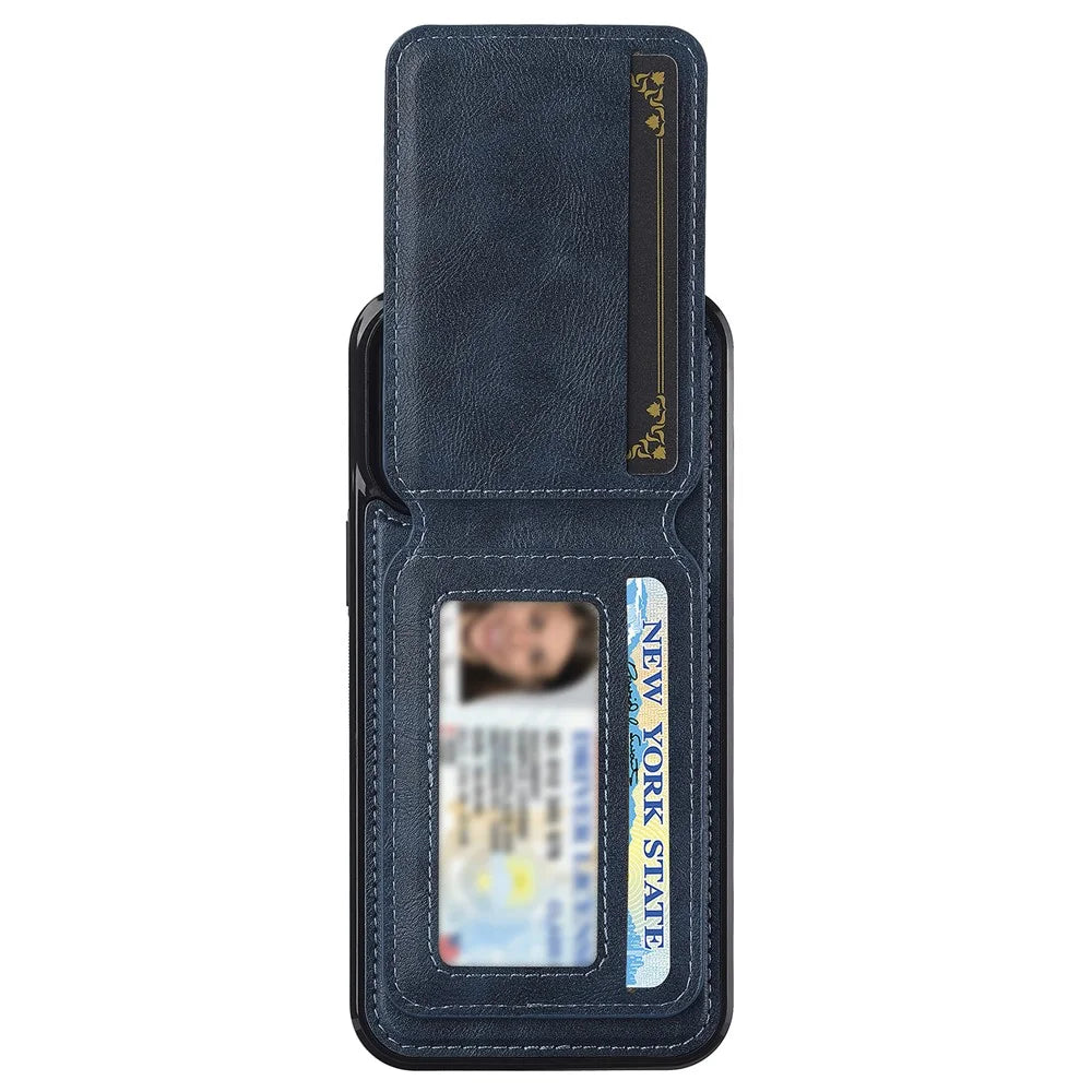 LC.IMEEKE L3 For iPhone 15 Pro Magnetic Case Detachable Card Holder Leather+TPU Mobile Cover - Blue - 4